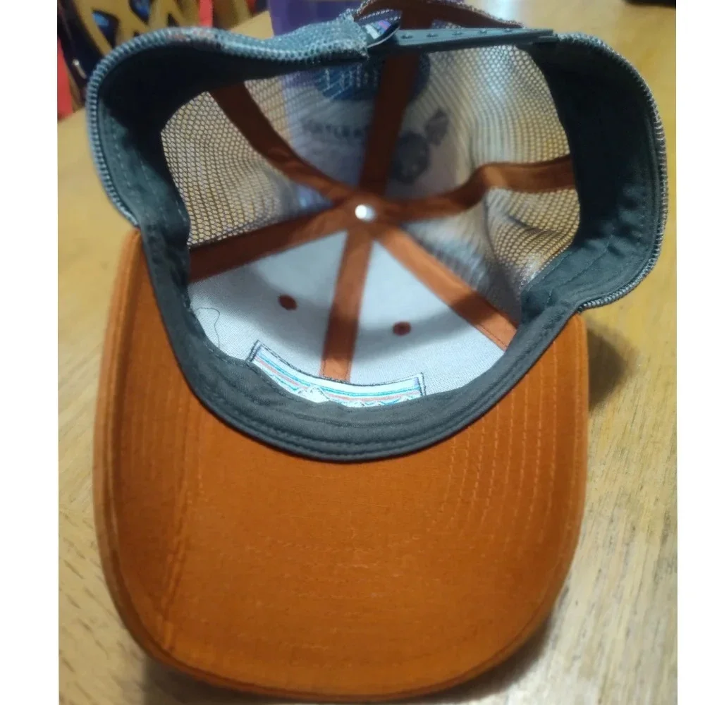 Patagonia Orange Trucker Hat Mesh Back Camping Dad Cap